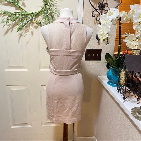 Cynthia Steffe Nude HighNeck ButtonSnap Midi Dress - Picture 4 of 8